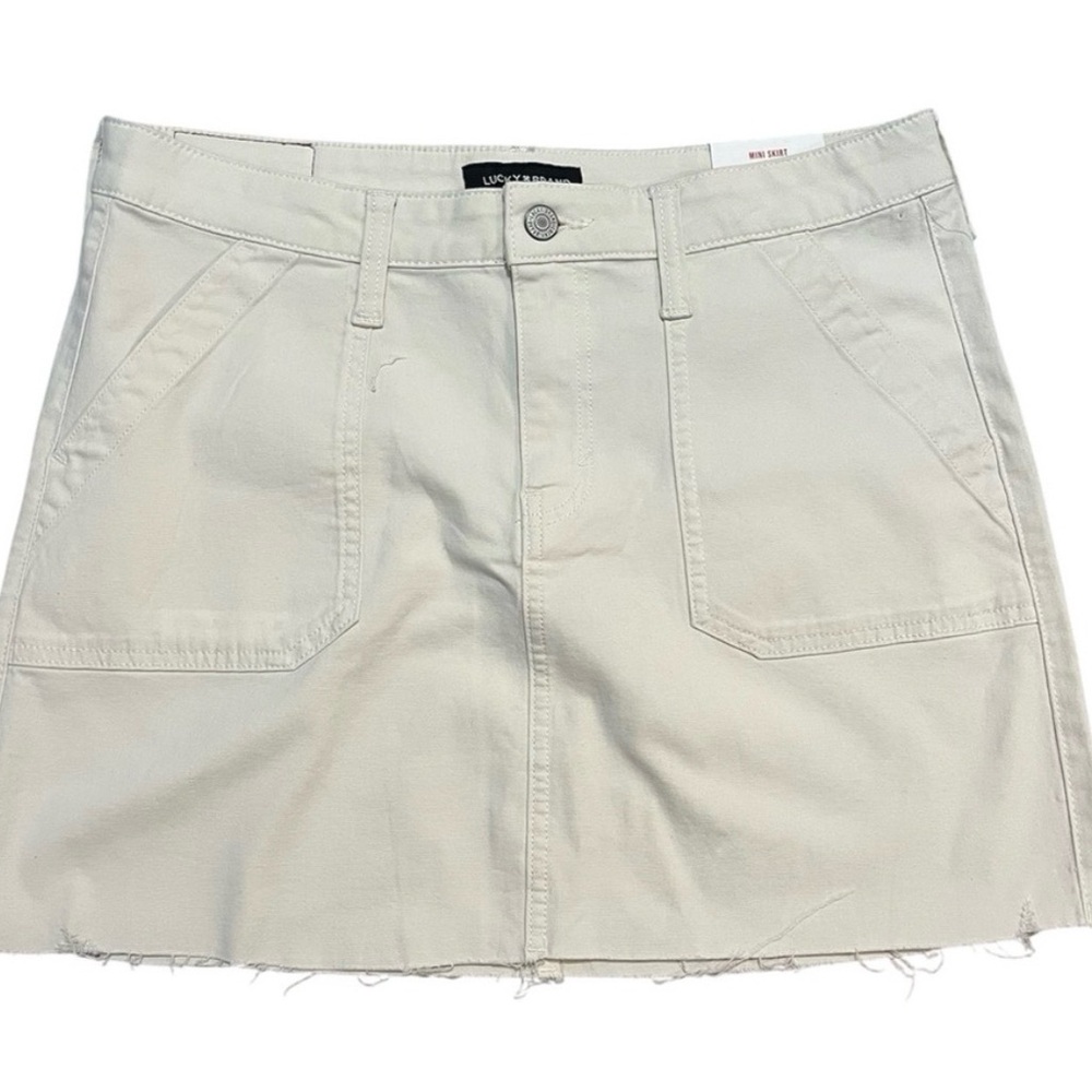 Lucky Brand Off White Mini Skirt 100% Cotton Size 8/29 NEW WITH TAG